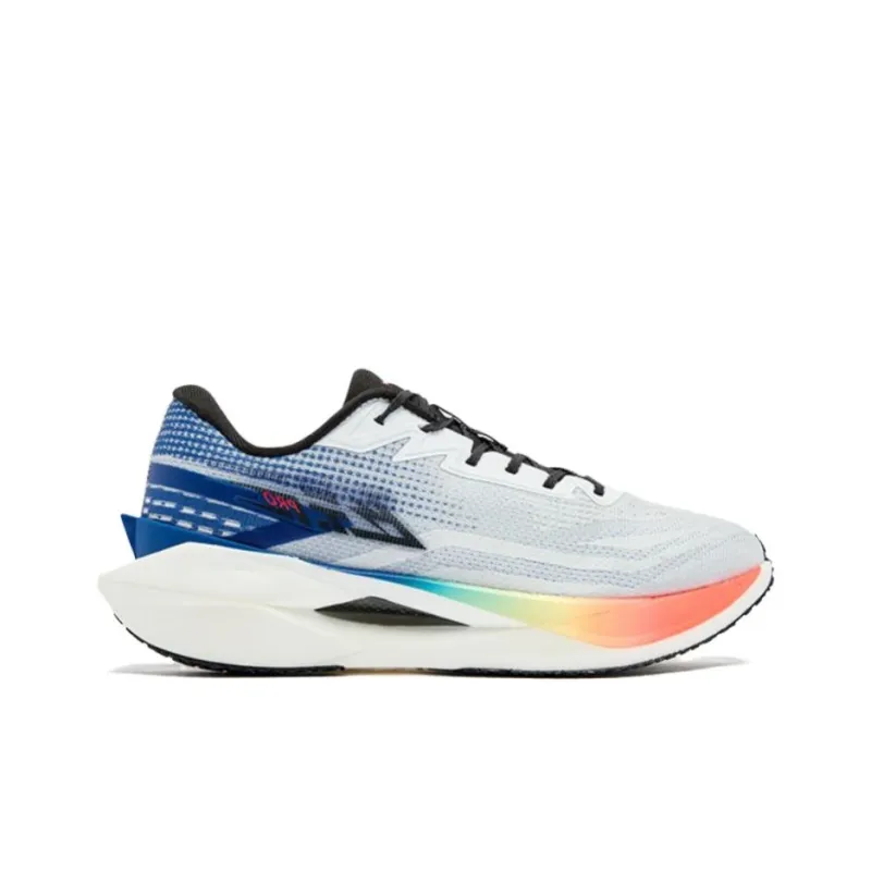 QIAODAN Flying Shadow PRO Anti Slip Wear Resistant Low Top Carbon Plate Running Shoes Men's White Blue-1