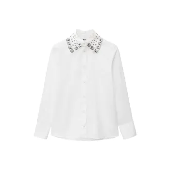 MSGM Long Sleeved Embellished Shirt