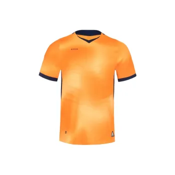 DECATHLON Soccer Jerseys Men's Apricot Orange/Fluorescent Light Orange/Gray Blue