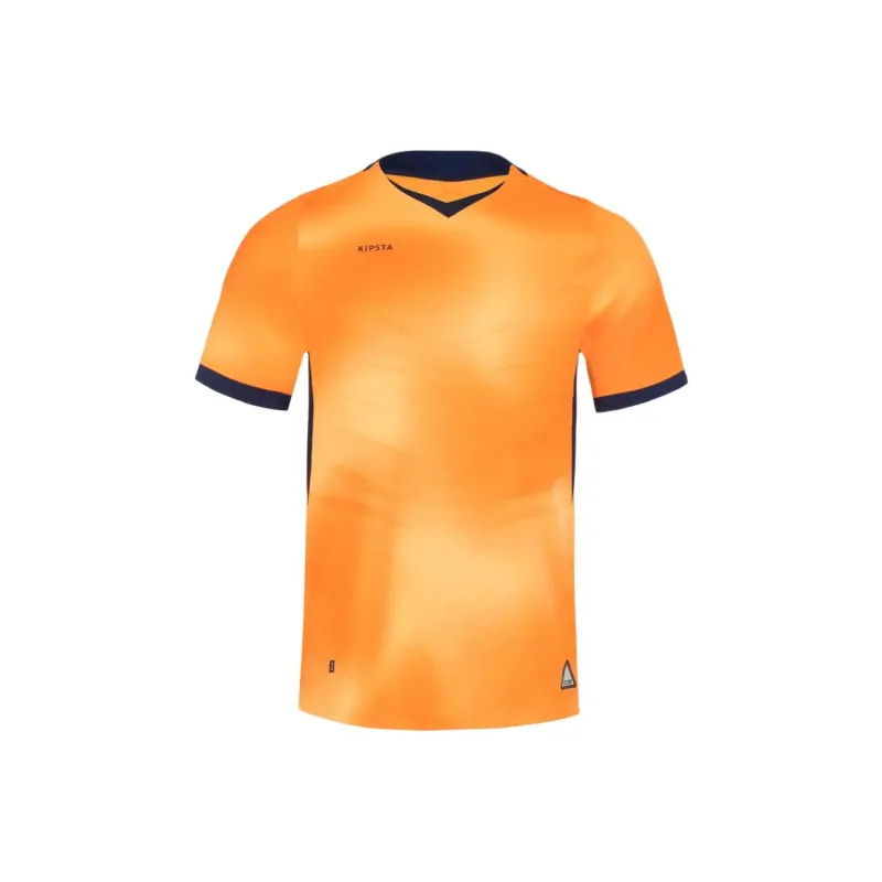 DECATHLON Soccer Jerseys Men's Apricot Orange/Fluorescent Light Orange/Gray Blue-0