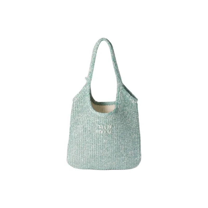 MIU MIU Ivy Polyamide Polyester Shoulder Bag Women's Blue Green-0