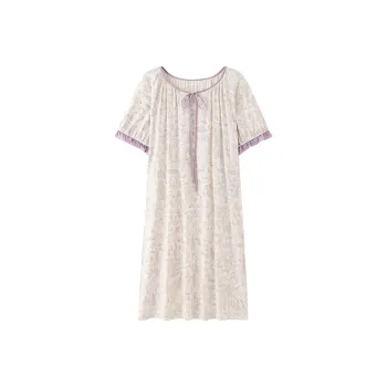 Vine Color Nightgown Women's Purple Pink