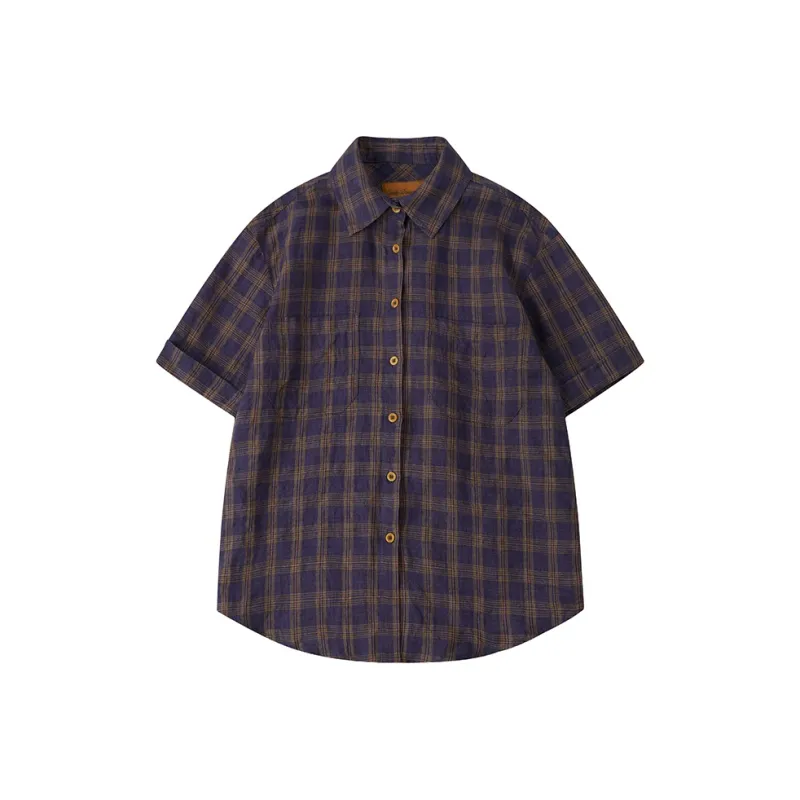 CYCLE DOCUMENT Shirt Women's Purple Plaid-0