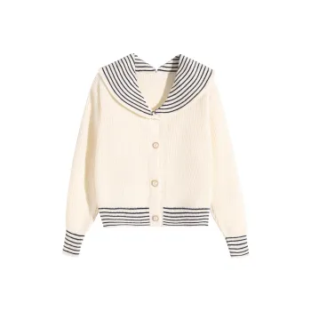 AHDO Knitwear Women's Apricot White
