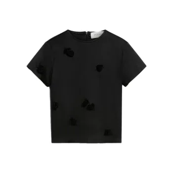 SportMax Mendoza Floral Embellished Crewneck T Shirt