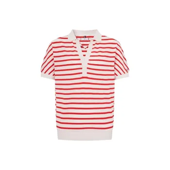 Tommy Hilfiger Polo Shirts Women's Red And White Stripes