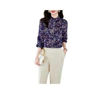 To The West Shirt Women's Purple Small Floral
