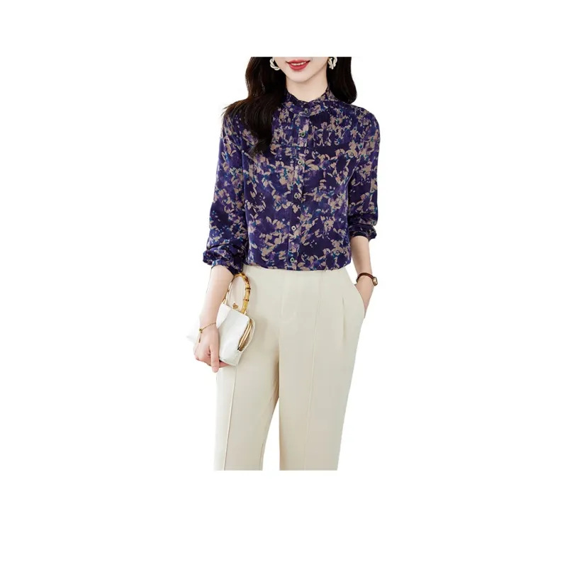 To The West Shirt Women's Purple Small Floral-0
