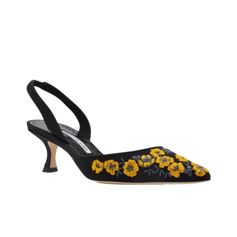 MANOLO BLAHNIK Carolyne Slim Heel High Heels 5cm Women's Black-2