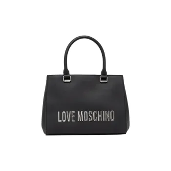 LOVE MOSCHINO Polyurethane Tote Bag, Shopping Bag, Shoulder Bag, Handbag Women's Black