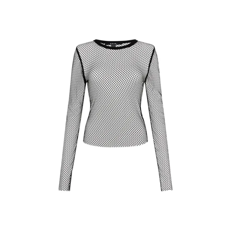 Ksubi Net Mesh Long Sleeve Top 'Black'-0