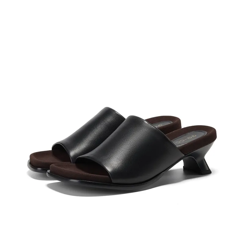 GG CC Abrasion Resistant Cushioning Thick High Heel Slide Slippers Women's-1