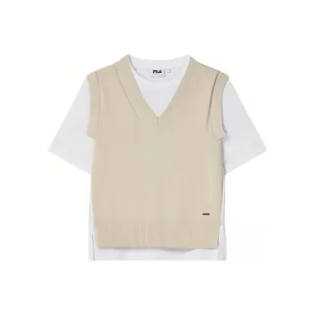 FILA Regular T Shirt Women's Gray Beige Yellow