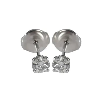Cartier 18K White Gold Diamond Solitaire Stud Earrings