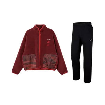 Nike Casual Sportswear Men Set Red Top+Black Bottom