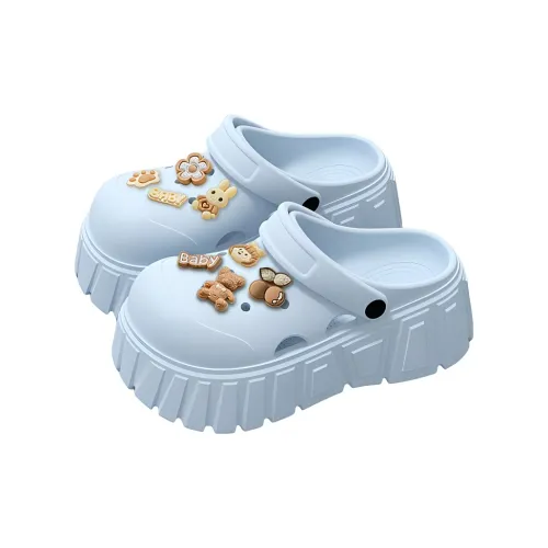 LUNNIFEIYA Clogs Summer Outerwear Trendy Thick Sole Height Increasing Slip Resistant Beach Closed Toe Slippers