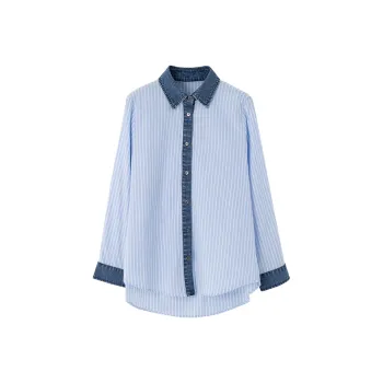 SOON FLOWER Shirt Spring Women's Blue White