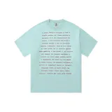 Light Blue Background with Red Text, Loose Fit