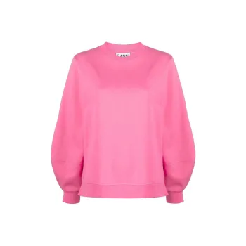 GANNI Puff sleeve Organic Cotton Sweatshirt