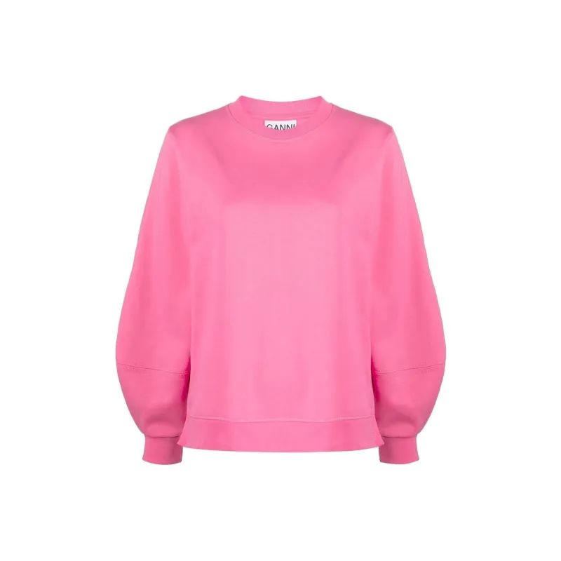 GANNI Puff sleeve Organic Cotton Sweatshirt-0