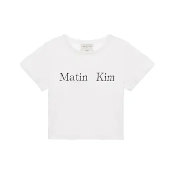 MATIN KIM Women's Logo Crop Top White