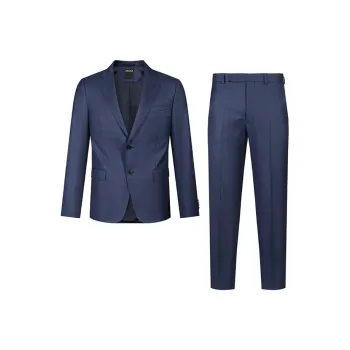 Zegna Business Suits Men's Blue