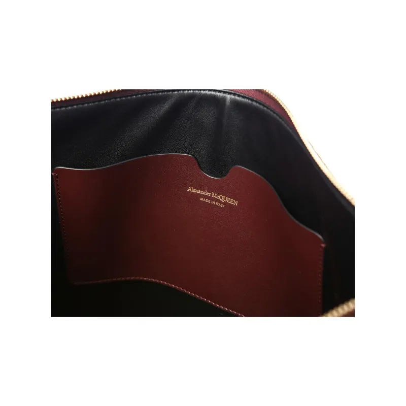 Alexander McQueen Cow Leather Clutch Large Size Women's Fuchsia-8