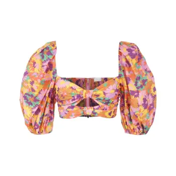 Zimmermann Violet Twist Crop Top