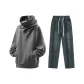 Clothing Set (Top God Gray+Pants Vintage Blue)