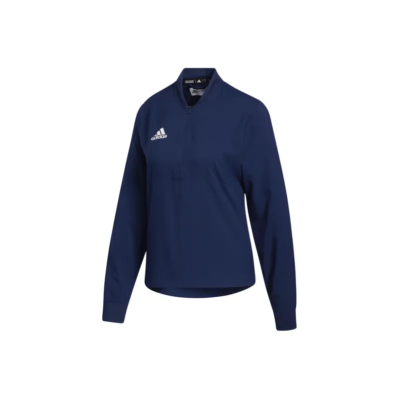 Adidas Under The Lights Long Sleeve 1/4 Zip Sweatshirt Jackets Coats Women's Marine Blue-0