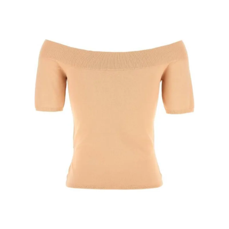 Alexander McQueen Off Shoulder Short Sleeved Top-0