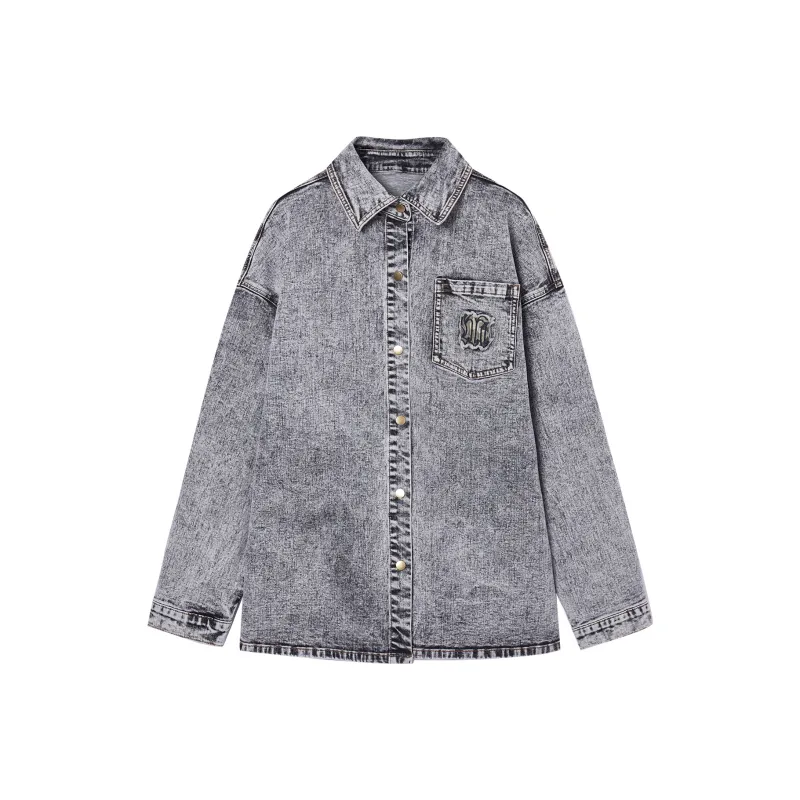 I'M ONE Shirts Women's Washed Denim Gray-0