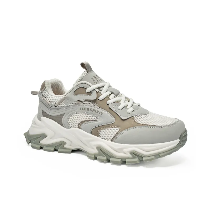 JEEP SPIRIT Cushioning, Slip Resistant, Abrasion Resistant, Breathable Low Top Hiking Shoes Men's Moon Dust Gray-3