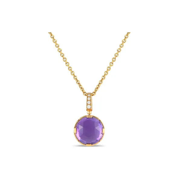 BVLGARI 18K Rose Gold Parentesi Diamond And Amethyst Necklace-0