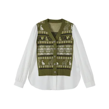 XIANGYING Knitwear Women's Fruit Green