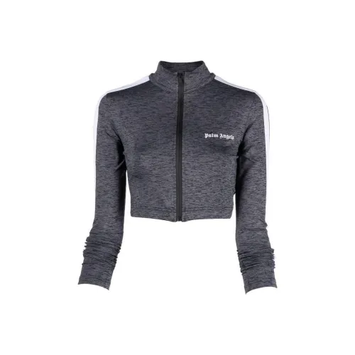 PALM ANGELS Training Long Sleeve Top 'Melange Grey'