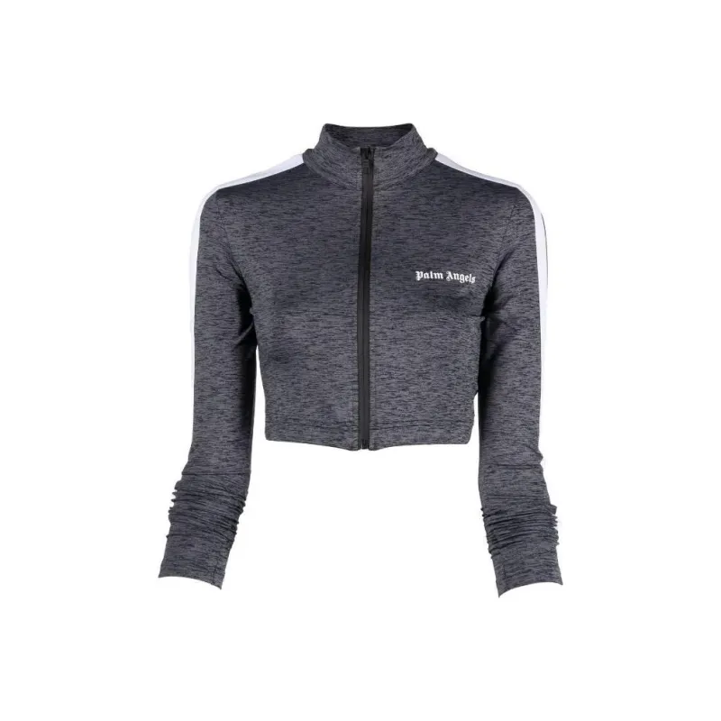 PALM ANGELS Training Long Sleeve Top 'Melange Grey'-0