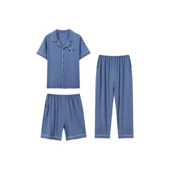 LUYOUYE Pajama Set Men's Cerulean Sea Blue
