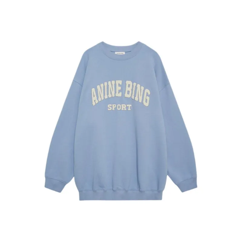 Anine Bing Embroidered logo Organic Cotton Sweatshirt-0