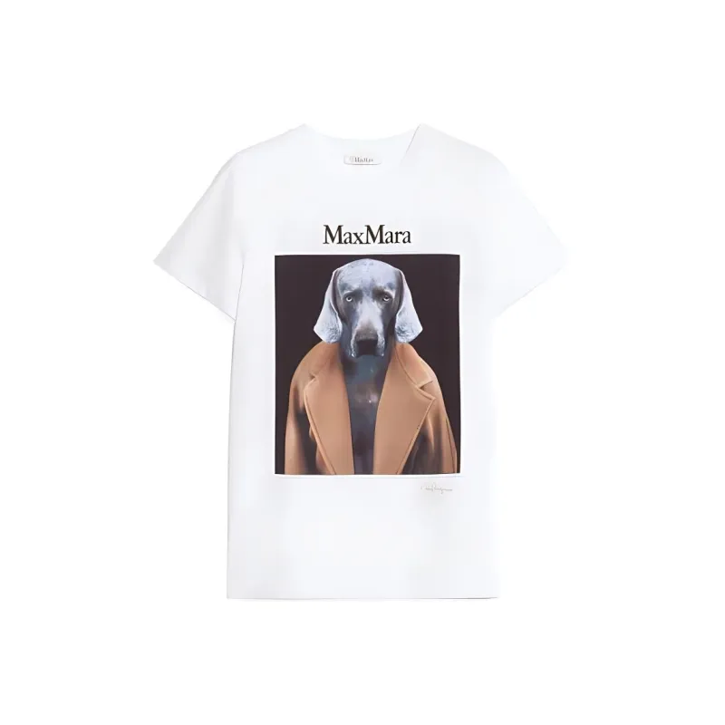 MaxMara Dog print Cotton T shirt-0