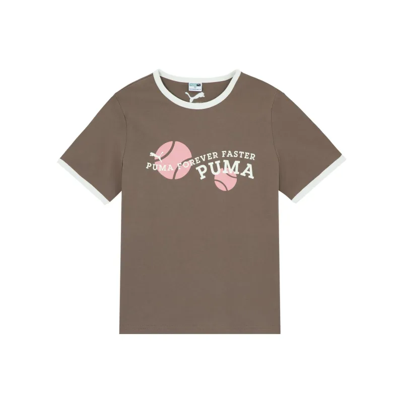PUMA Set in Sleeve T Shirt Women's Taupe-0
