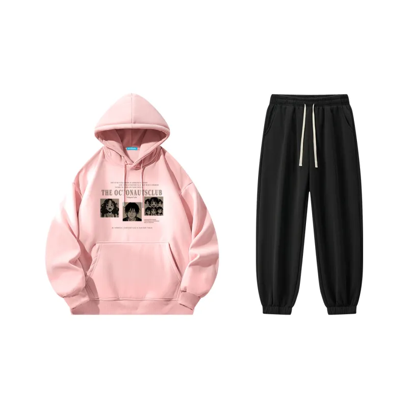 Small Columns Under The Sea Sweatshirt Set Unisex-4