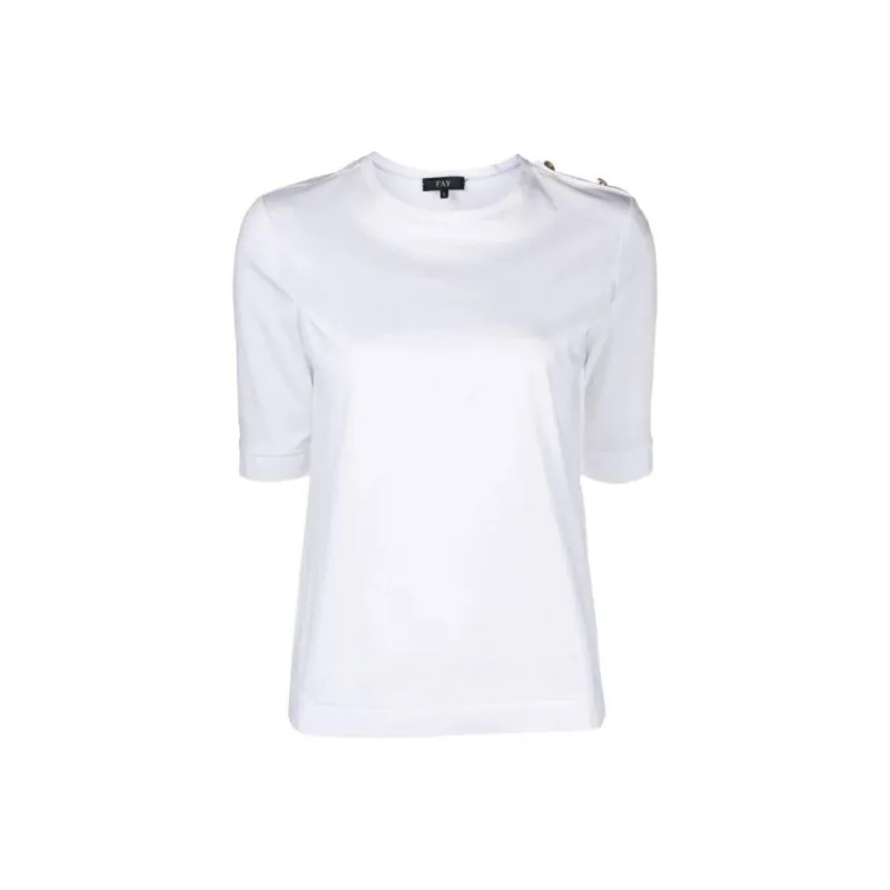 FAY Epaulettes detailed Piqué T shirt-0