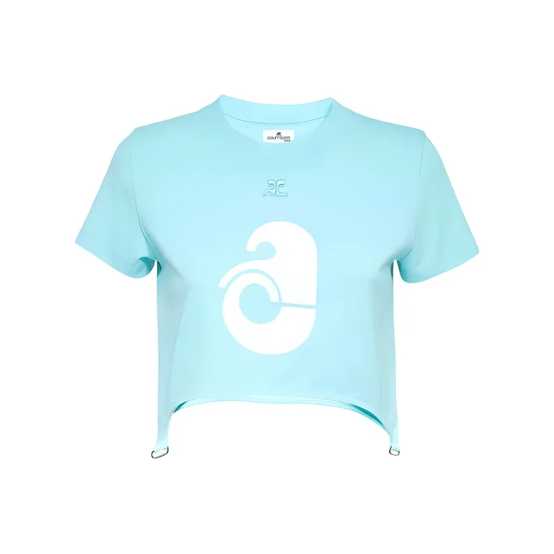 COURREGES Suspenders effect Cropped T shirt-0