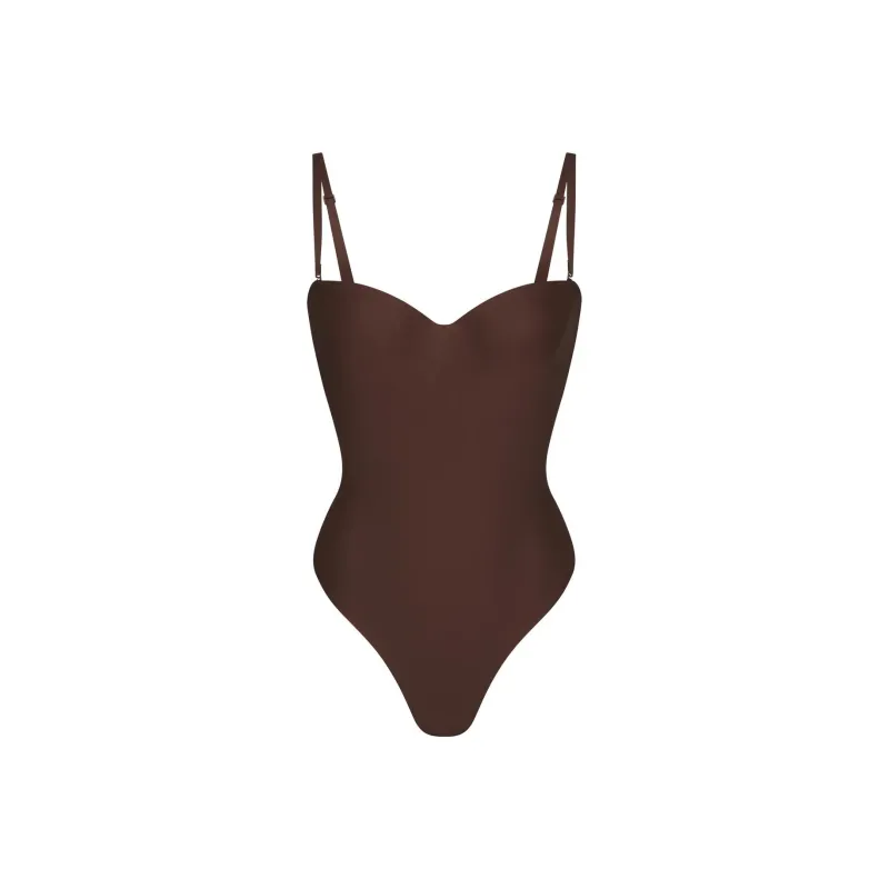 SKIMS BODY UNDERWIRE THONG BODYSUIT Bodysuits Women's COCOA/Cocoa-0