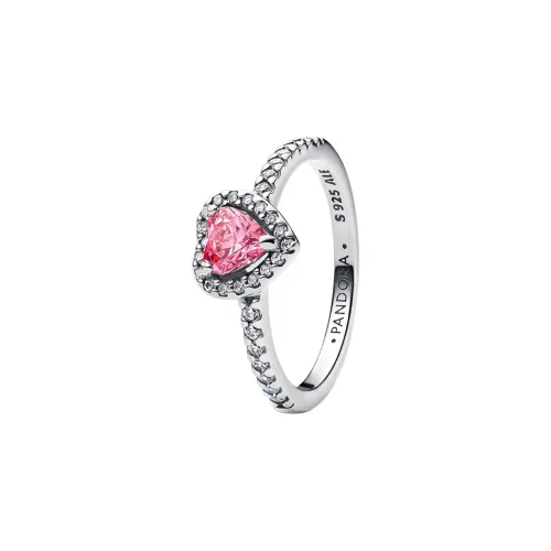 Pandora 925 Sterling Silver Rings Women's Pink