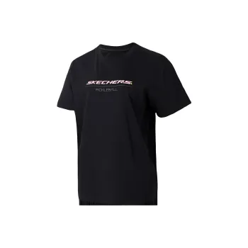Skechers Drop Shoulder Sleeve T Shirt Women's Carbon Black