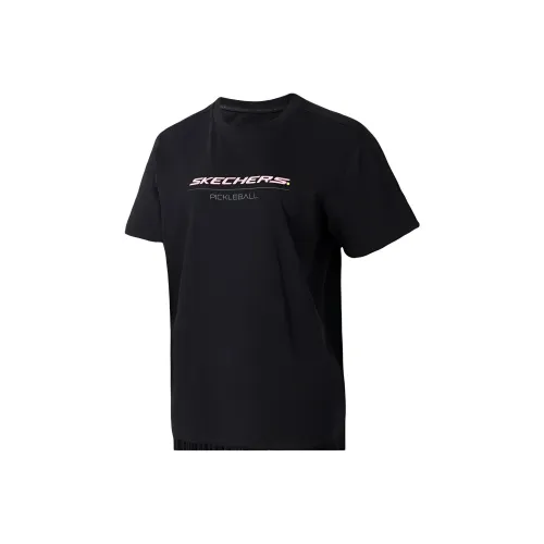 Skechers Drop Shoulder Sleeve T Shirt Women's Carbon Black