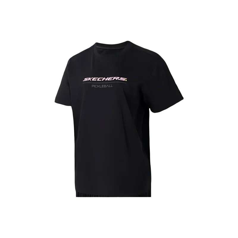 Skechers Drop Shoulder Sleeve T Shirt Women's Carbon Black-0