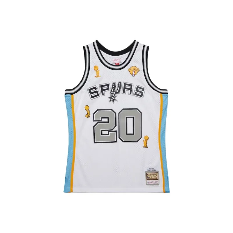 Mitchell & Ness 2002 Hardwood Classics Retirement Manu Ginobili San Antonio Spurs '' Swingman Jersey-0